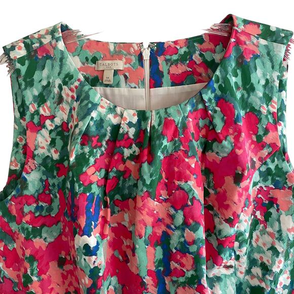 TALBOTS Women's Size 14 Dress Impressionist Floral Print Sleeveless Summer - Picture 3 of 9